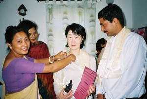 ネパール　古都パタン　婦人会ボランティア貢献感謝状授与式